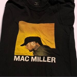 Men's Black Graphic Tee with Yellow Print